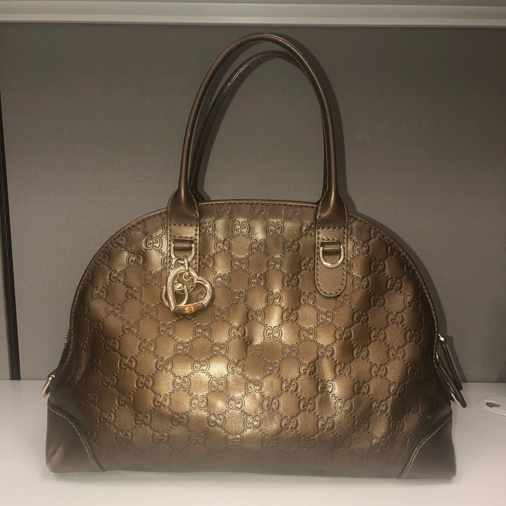 Beautiful Bronze Guccissima Satchel